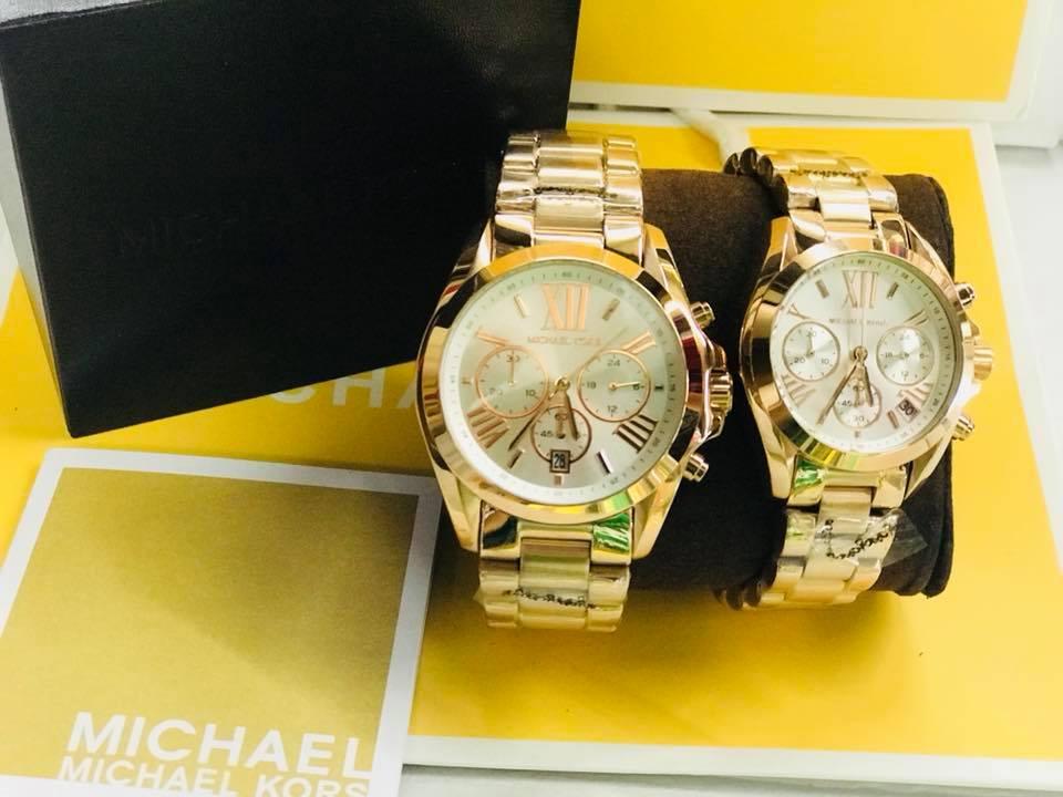 Authentic Michael Kors Couple Watch/ Gold tone white dial